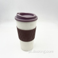 xícara de café plástica gratuita de BPA com manga de 16 onças de 500 ml de copos de café reutilizáveis ​​com tampas